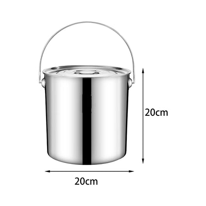 201 Stainless Steel Stockpot with Lid Simmered Soup Stew Boiling Strew Simmer for Hotel Household Kitchen Essential