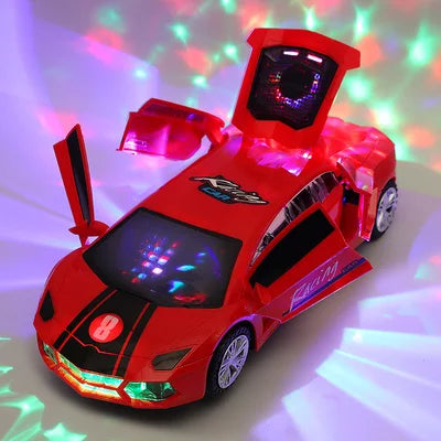 Electric Dancing & Deforming Police Car Toy – Rotating, Music, Lights – Gift for Kids