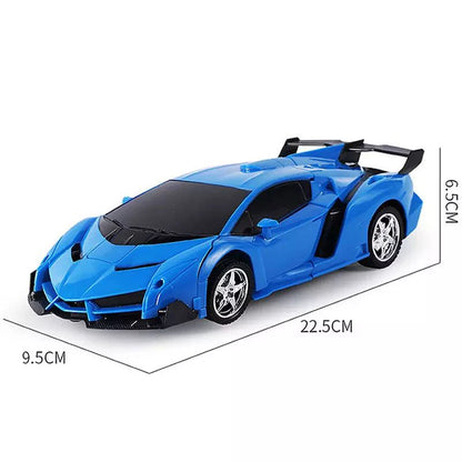 2-in-1 Electric RC Transforming Car Robot – One-Key Deformation Remote Control Sports Car Toy for Kids