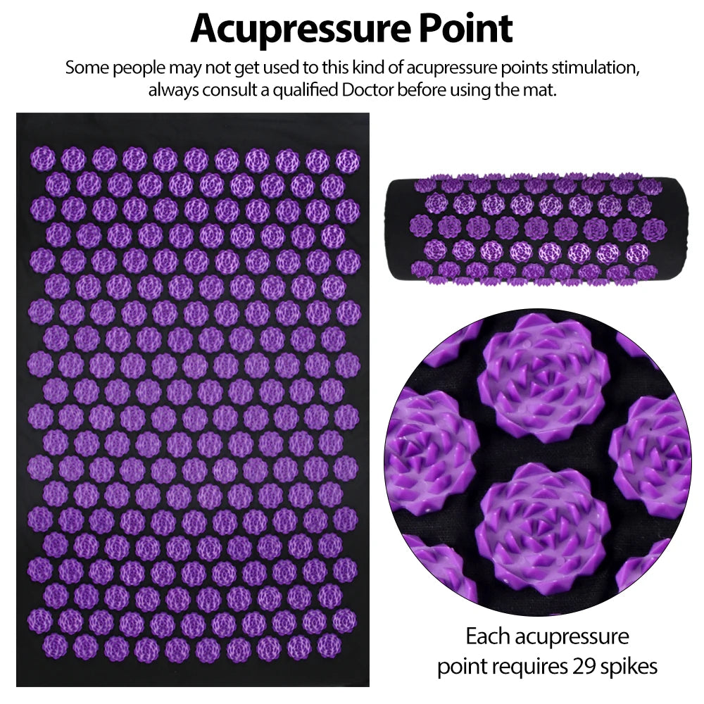 Acupressure Massage Mat & Cushion – Lotus Spike Acupuncture Mat for Neck, Back & Feet