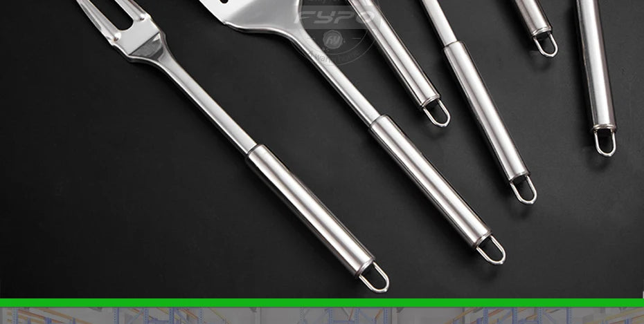 Stainless Steel Cooking Utensils Kitchen 6 Pics With Storage Rack Spatula Colander Cookware Kitchen Tools Serving Soup Spoon