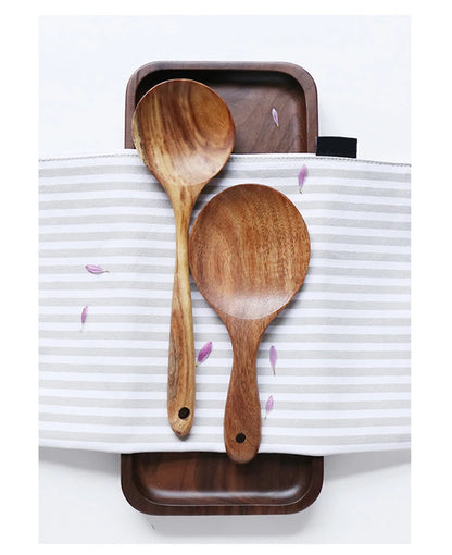 1-7pcs/set Teak natural wood tableware spoon colander spoon special nano soup skimmer cooking spoon wooden kitchen tool kit