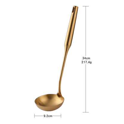 Gold cookware Stainless Steel Cooking tools spatula Shovels Turner Ladle Spoon Colander Filter Potato Mashers Kitchen Utensils