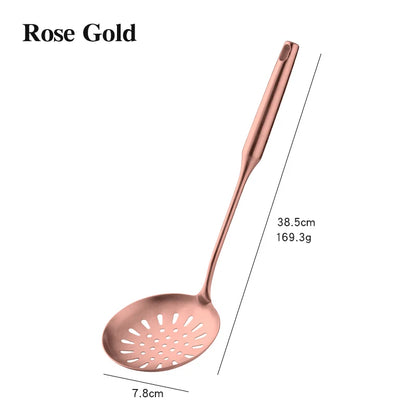 Stainless Steel Cooking Tool,Turner,Soup Spoon, Pasta Fork, Kitchen Accessories, Cooking Utensil, Rose Gold, 1Pc