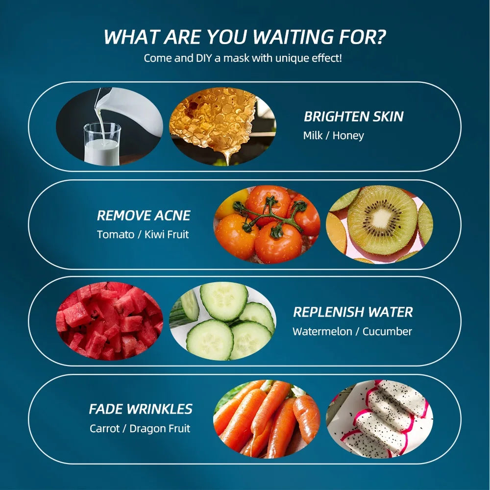 DIY Facial Mask Maker Machine – Automatic Home Spa Mask Making with Fruit, Vegetable & Milk