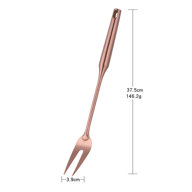 Stainless Steel Cooking Tool,Turner,Soup Spoon, Pasta Fork, Kitchen Accessories, Cooking Utensil, Rose Gold, 1Pc