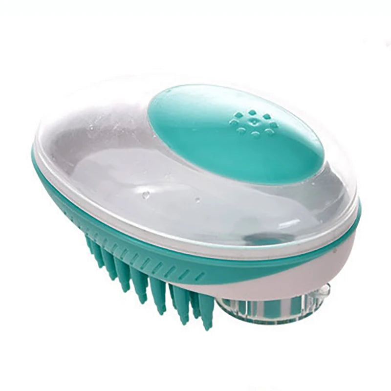 2-in-1 Pet Bath Brush & Massage Comb Soft Silicone Dog & Cat Grooming Tool