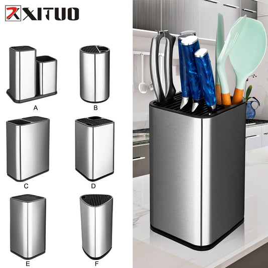 XITUO Stainless Steel Kitchen Cutlery Knife Holder Stand Tool Holder 8 Inch Knife Holder Knife Organizer Kitchen Accessories Set