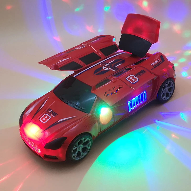 Electric Dancing & Deforming Police Car Toy – Rotating, Music, Lights – Gift for Kids
