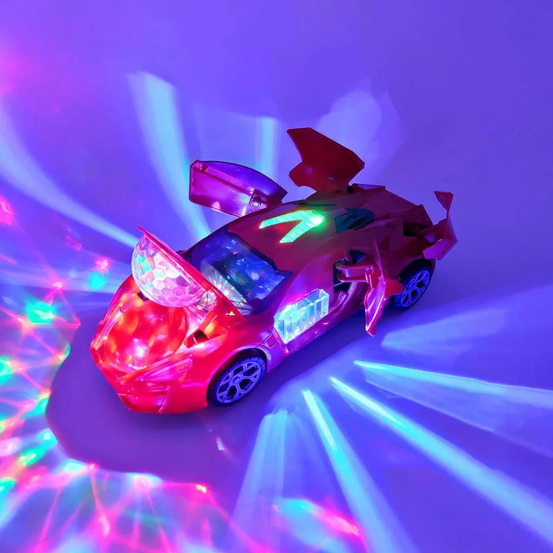 Electric Dancing & Deforming Police Car Toy – Rotating, Music, Lights – Gift for Kids