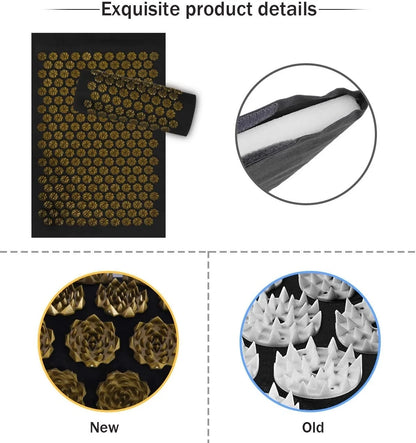 Acupressure Massage Mat & Cushion – Lotus Spike Acupuncture Mat for Neck, Back & Feet