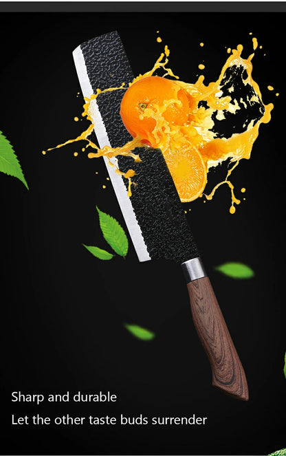 6pcs Kitchen Knives Set Chef Slicing Knives Set Meat Cleaver Fruit Knife Peeler Scissors Stainless Steel Cooking Set Tools