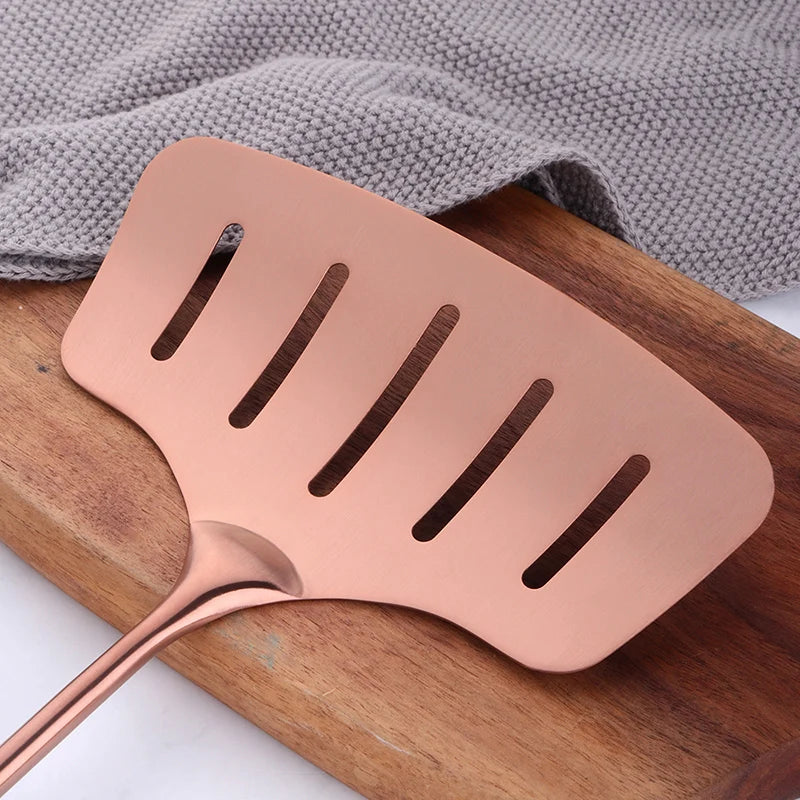 Stainless Steel Cooking Tool,Turner,Soup Spoon, Pasta Fork, Kitchen Accessories, Cooking Utensil, Rose Gold, 1Pc
