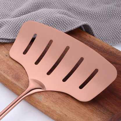 Stainless Steel Cooking Tool,Turner,Soup Spoon, Pasta Fork, Kitchen Accessories, Cooking Utensil, Rose Gold, 1Pc