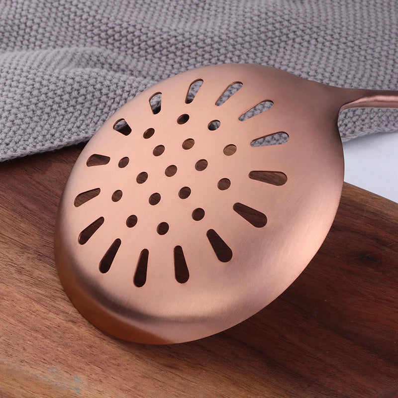 Stainless Steel Cooking Tool,Turner,Soup Spoon, Pasta Fork, Kitchen Accessories, Cooking Utensil, Rose Gold, 1Pc