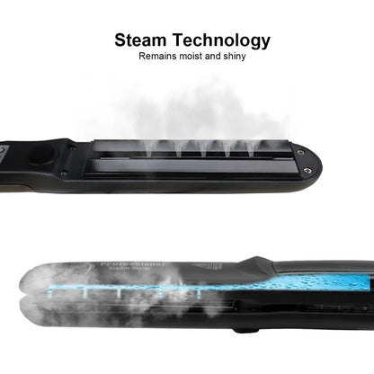 Steam Hair Straightener Professional Ceramic Vapor Flat Iron – 450℉ Fast Heat with Argan Oil Treatment