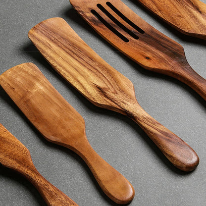1-7pcs/set Teak natural wood tableware spoon colander spoon special nano soup skimmer cooking spoon wooden kitchen tool kit