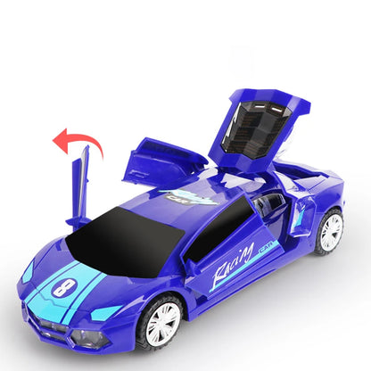 Electric Dancing & Deforming Police Car Toy – Rotating, Music, Lights – Gift for Kids