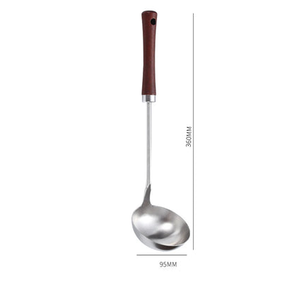 Home Wooden Handle Kitchenware Cooking Utensils Stainless Steel Spatula Frying Shovel Soup Spoon Colander Kitchen Accessories