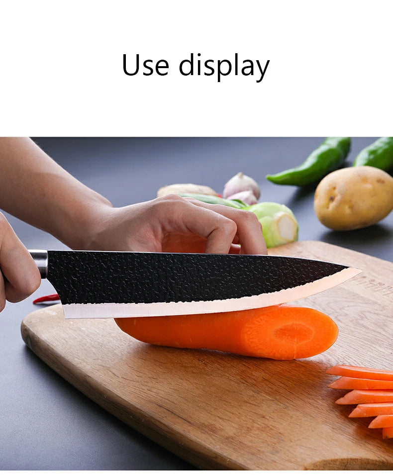 6pcs Kitchen Knives Set Chef Slicing Knives Set Meat Cleaver Fruit Knife Peeler Scissors Stainless Steel Cooking Set Tools