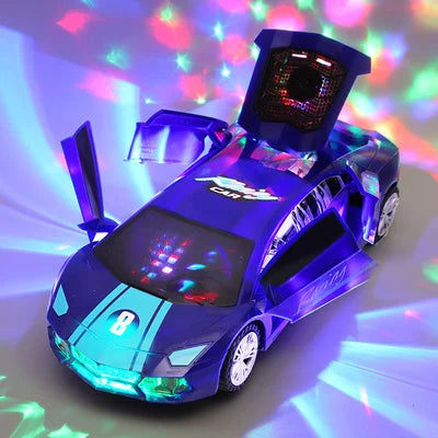 Electric Dancing & Deforming Police Car Toy – Rotating, Music, Lights – Gift for Kids