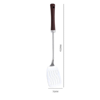 Home Wooden Handle Kitchenware Cooking Utensils Stainless Steel Spatula Frying Shovel Soup Spoon Colander Kitchen Accessories