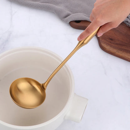 Gold cookware Stainless Steel Cooking tools spatula Shovels Turner Ladle Spoon Colander Filter Potato Mashers Kitchen Utensils