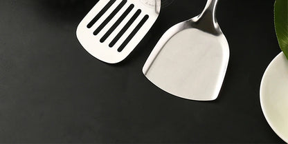 Stainless Steel Cooking Utensils Kitchen 6 Pics With Storage Rack Spatula Colander Cookware Kitchen Tools Serving Soup Spoon