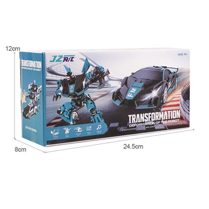 2-in-1 Electric RC Transforming Car Robot – One-Key Deformation Remote Control Sports Car Toy for Kids