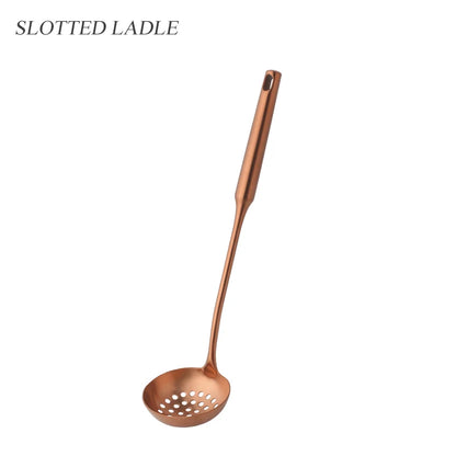 1PC Stainless Steel Kitchen Cookware Gold Cooking Utensils Soup Spoon Eggbeater Food Clip Rice Colander Skimmer Cooking Utensils