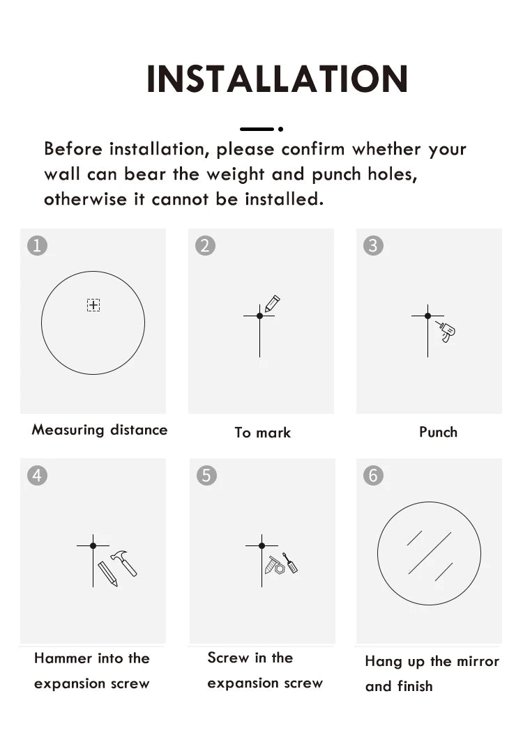 50CM/60cm Round Smart Makeup Bathroom Mirror 3 Color Adjustable LED LIght Multi-Function With Demist Bluetooth Speaker