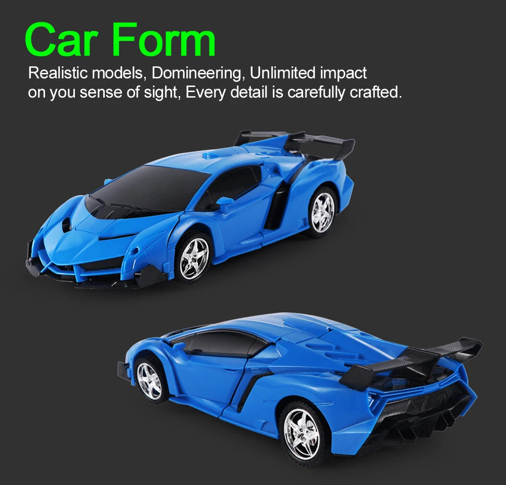 2-in-1 Transforming RC Car Robot – Electric Remote Control Sports Vehicle Toy for Kids