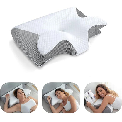 2-in-1 Memory Foam Cervical Pillow – Ergonomic Orthopedic Contour Pillow for Neck Support