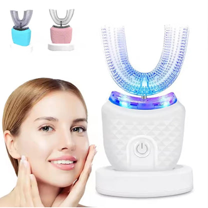 Teeth Whitening Light U-Shaped Sonic Wireless Toothbrush 360° Ultrasonic Lazy Automatic Adult