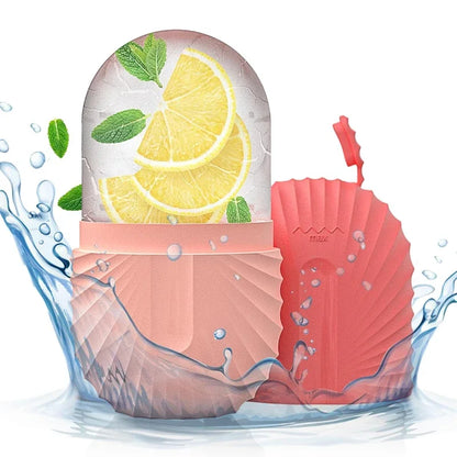 Ice Face Roller - Silicone Cold Therapy Massage Tool for Puffiness, Wrinkles & Pore Tightening