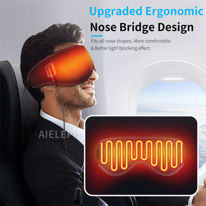 Portable Electric Heated Eye Massager – USB-Powered Warm Eye Mask for Dry Eyes, Dark Circles & Sleep Relief