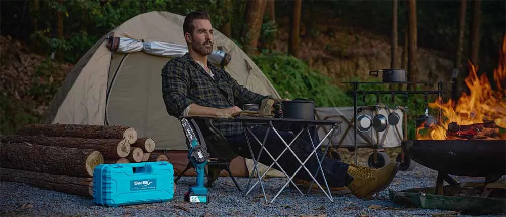 SEESII 6″ Cordless Mini Chainsaw – 15.2cm Rechargeable Electric Pruning Saw, Compatible with Makita 18V Battery