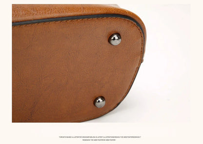 Vintage Oil Wax Leather Shoulder Bag for Women – High-Quality Designer Handbag Tote & Crossbody Satchel