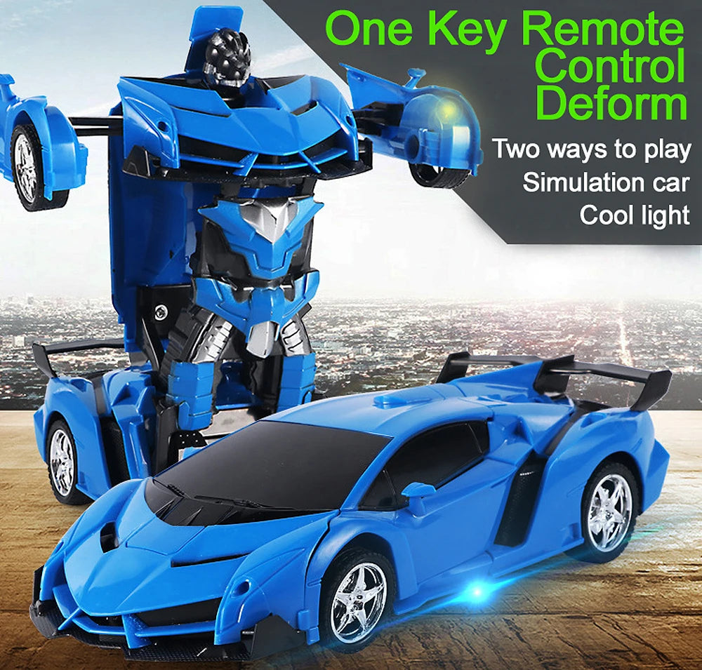 2-in-1 Transforming RC Car Robot – Electric Remote Control Sports Vehicle Toy for Kids