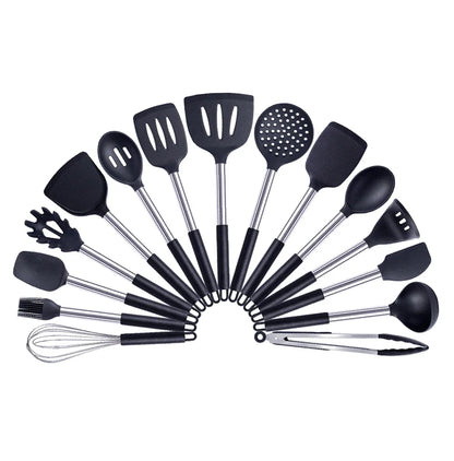 Quality Silicone Utensils Set Kitchen Cooking Tools Non Stick Kitchenware Accessories Heat Resistant Spatula Spoon Kit