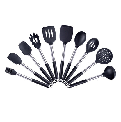 Quality Silicone Utensils Set Kitchen Cooking Tools Non Stick Kitchenware Accessories Heat Resistant Spatula Spoon Kit