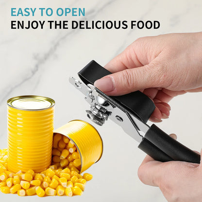 Professional Stainless Steel Manual Can & Bottle Opener – Ergonomic Tin and Jar Opener for Kitchen Tools