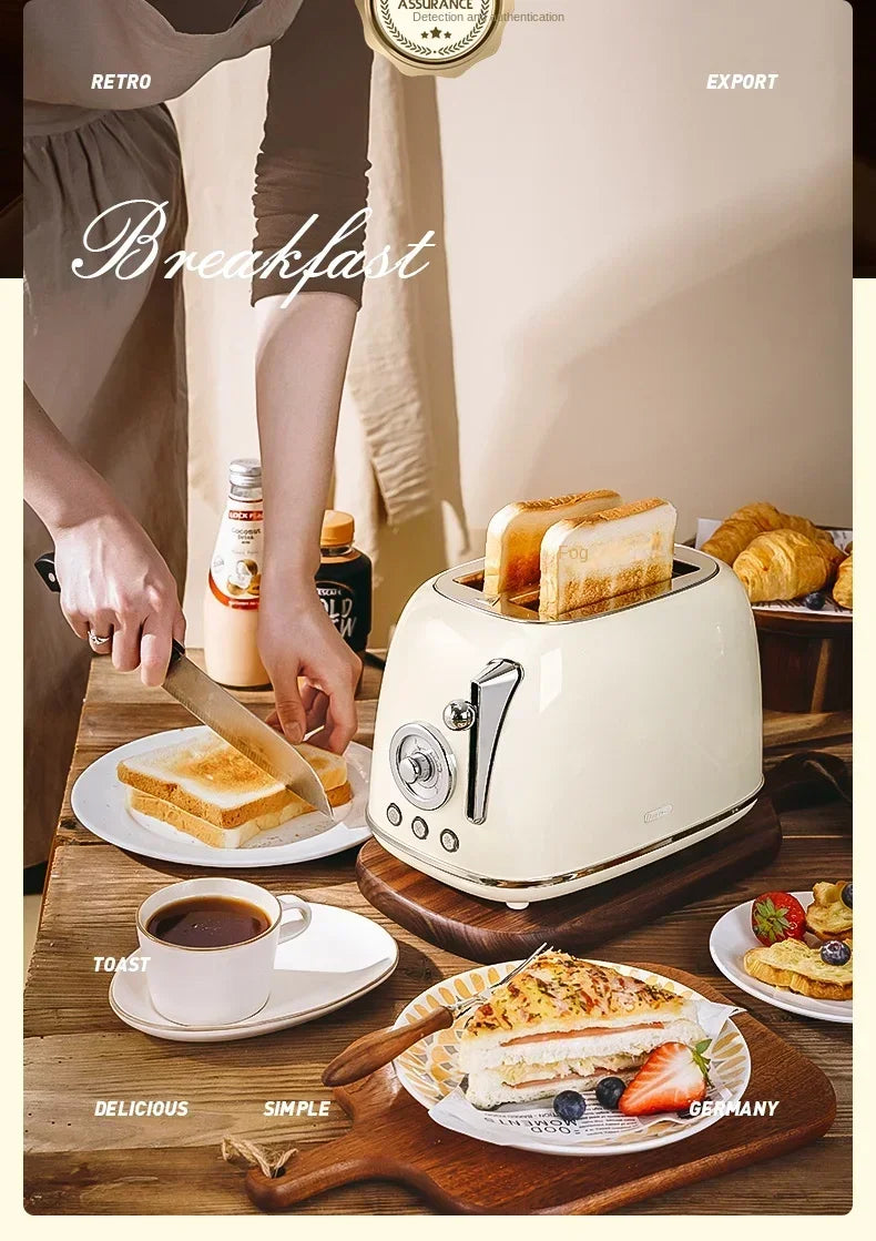 220V Retro Bread Maker Toaster – Multifunction Automatic Breakfast Machine