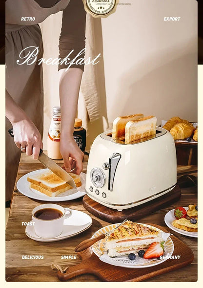 220V Retro Bread Maker Toaster – Multifunction Automatic Breakfast Machine