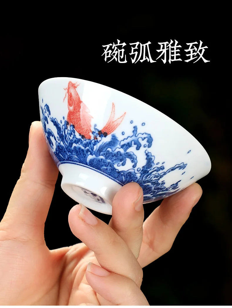 Kitchen Single Tea Cups Latest Design Traditional China Drinking Tea Cups Blue White Utensils Tazas De Té House Accessories