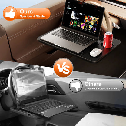 Hipacool Portable Car Laptop Desk – Foldable Steering Wheel Tray Table, Adjustable Stand for Working in Car