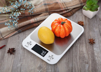 Kitchen Scale 15Kg/1g Weighing Food Coffee Balance Smart Electronic Digital Scales Stainless Steel Design for Cooking and Baking