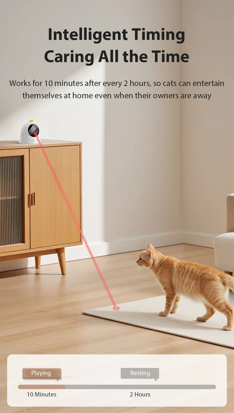 Automatic Cat Laser Toy – Interactive Adjustable Electric Smart Pet Toy for Indoor Cats & Dogs