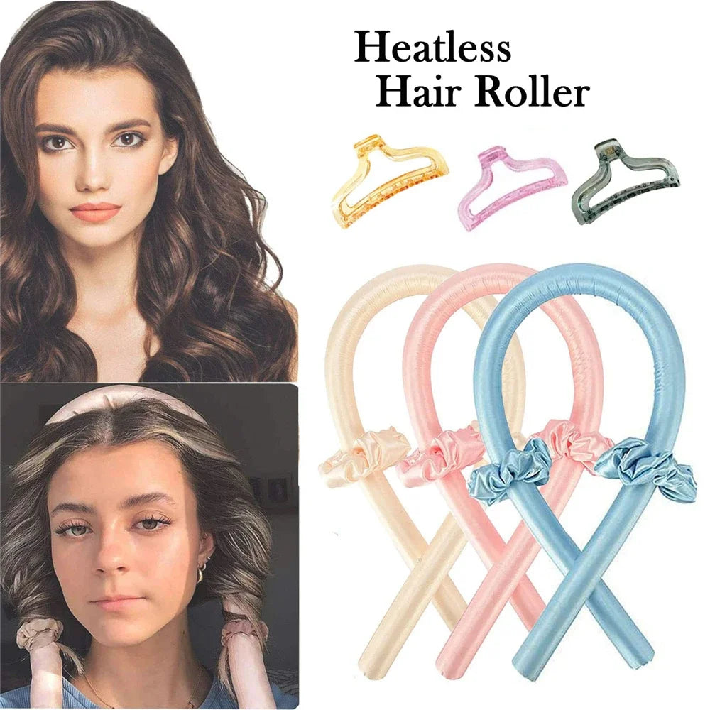Heatless Curling Rod Headband No Heat Silk Curls Ribbon Hair Rollers Sleeping Soft Headband Lazy Hair Curlers Hair