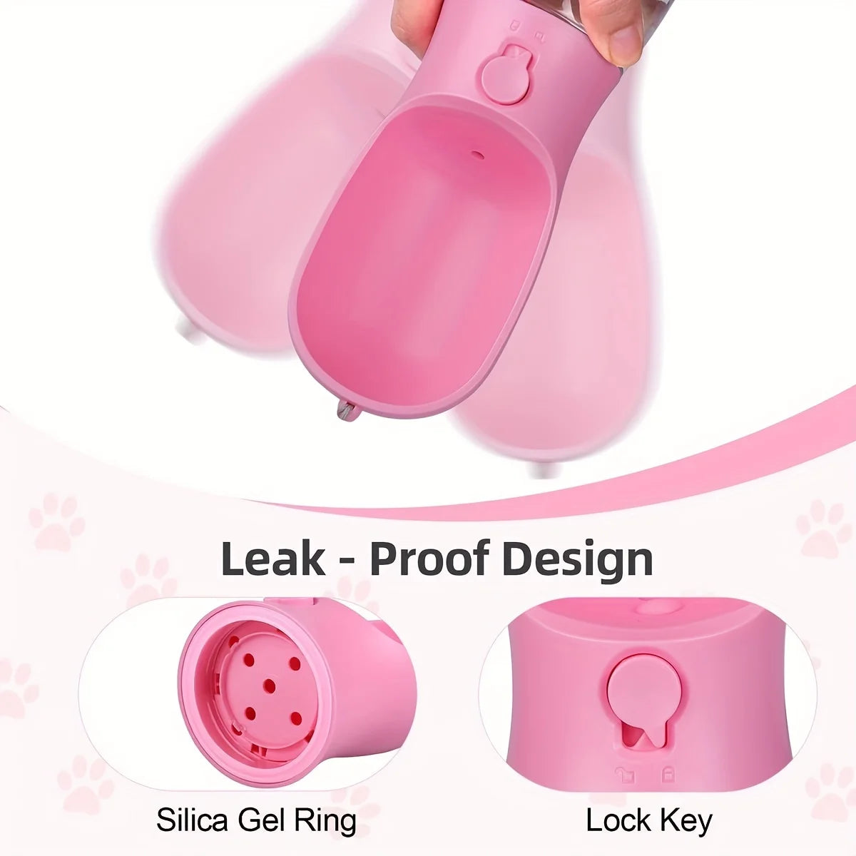 Portable Dog & Cat Water Bottle with Food Container – Leak-Proof Pet Water Dispenser for Outdoor Travel